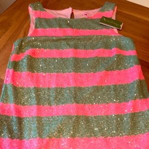 Lilly Pulitzer pink and green sequin tank top